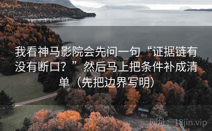 我看神马影院会先问一句“证据链有没有断口？”然后马上把条件补成清单（先把边界写明）